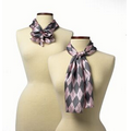 Pink Argyle Silk Scarf - 8"x45"